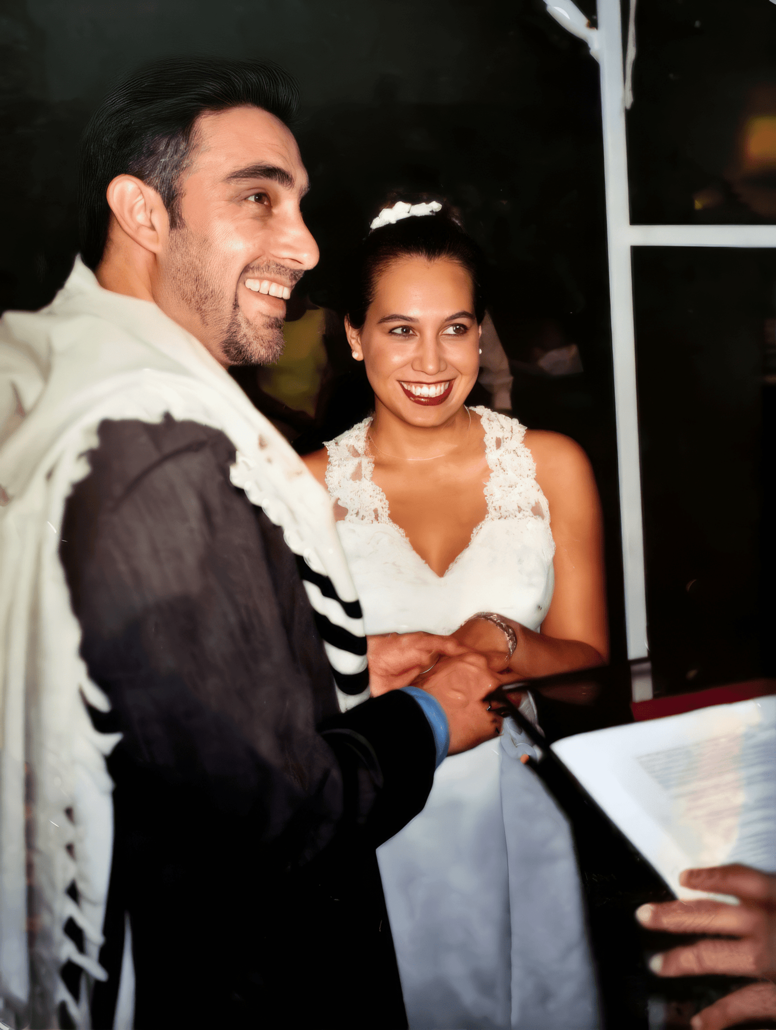 Paty and Isaac on their wedding day